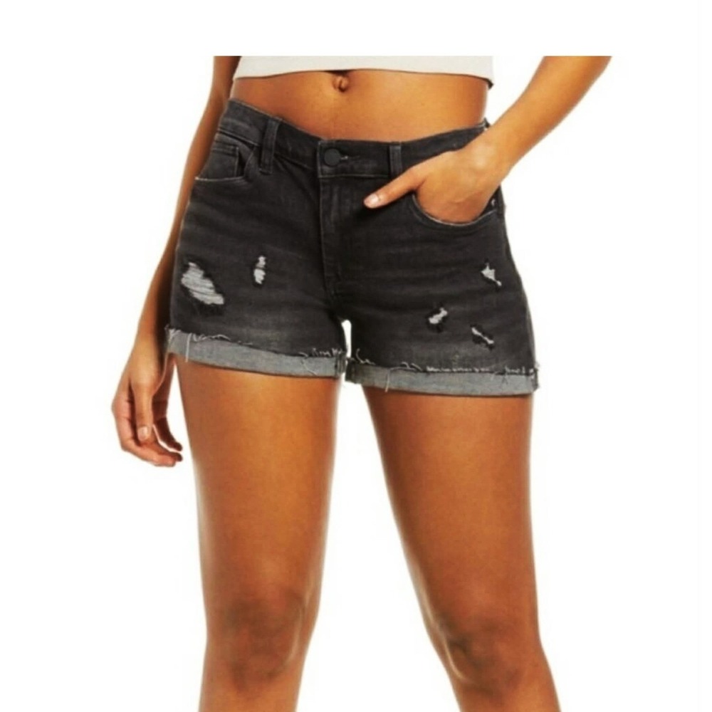 NWT Blank NYC The Fulton Roll Up Shorts Size 30 Black‎